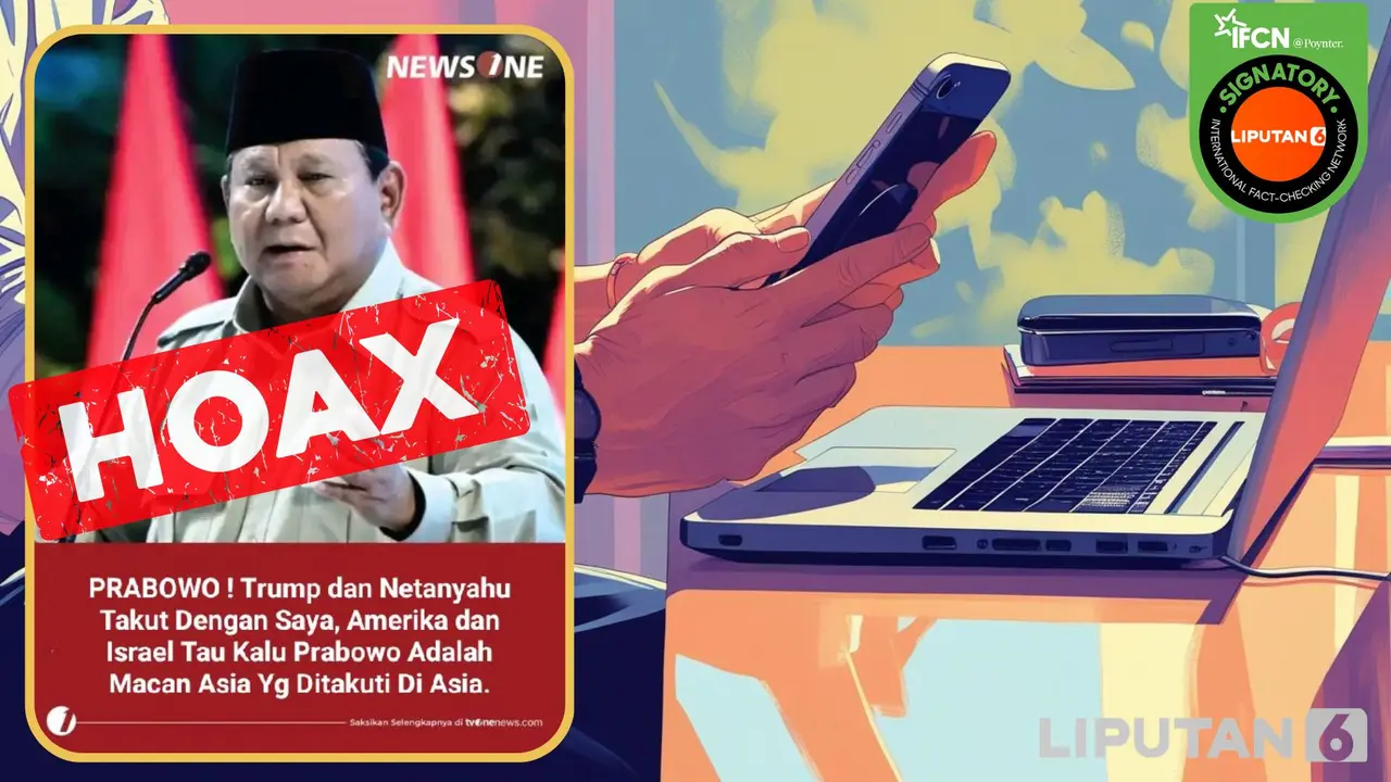 Tangkap layar hoaks Cek Fakta Presiden Prabowo sebut Trump dan Netanyahu takut padanya