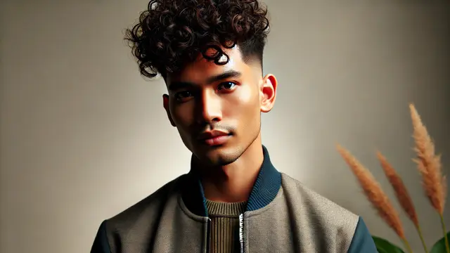 Gaya rambut Curly Two Block (Foto: Rizka Nur Laily via ChatGPT)