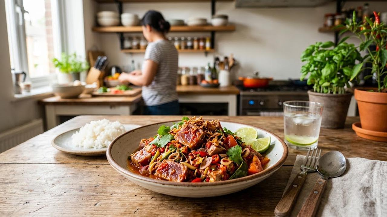 Sajian tuna pedas