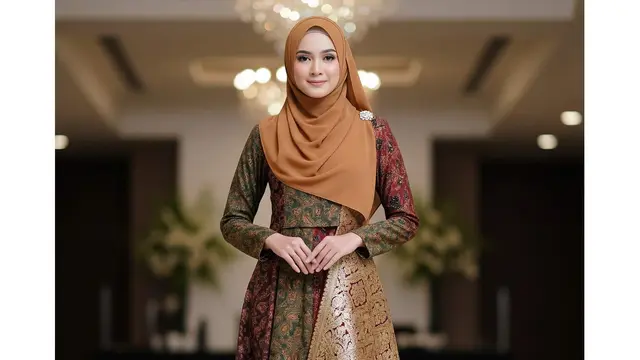 Model Gamis Batik Cap Handmade Earth Tone