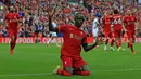 Liverpool sukses bawa poin penuh di depan puluhan ribu fans mereka di Anfield, setelah berhasil mengalahkan Burnley pada pekan kedua Liga Inggris musim 2021/2022. (Foto: AFP/Lindsey Parnaby)