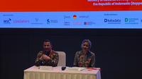 Deputi Bidang Pangan, Sumber Daya Alam, dan Lingkungan Hidup Kementerian PPN/Bappenas, Leonardo Teguh Sambodo dalam Konferensi Pers Orange Forum 2025, Senin (17/11/2025). (Liputan6.com/Gagas)