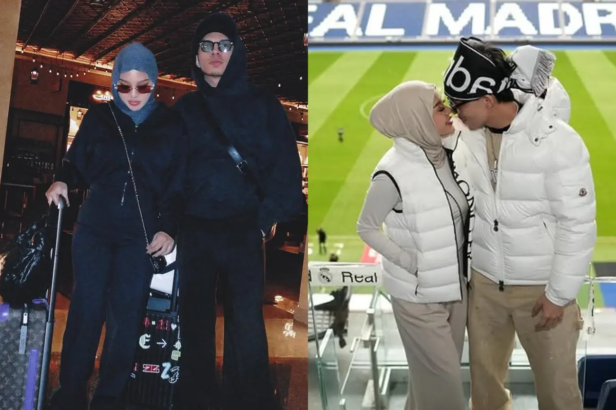 Gaya Serasi Aurel Hermansyah dan Atta Halilintar Anniversary ke-4 di Madrid, Tampil Bak Old Money Couple dengan Hitam Putih