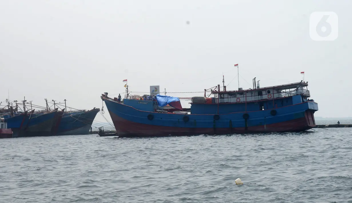 Kapal tangkap ikan GT 30 bersandar di Pelabuhan Muara Baru dan Pelabuhan Angke, Jakarta, Sabtu (9/10/2021). Ratusan nelayan memilih tidak melaut untuk memprotes terbitnya PP Nomor 85 Tahun 2021 KKP terkait tarif atas jenis Penerimaan Negara Bukan Pajak (PNBP). (merdeka.com/Imam Buhori)