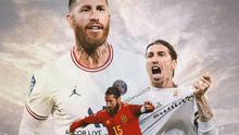 Ilustrasi - Sergio Ramos Real Madrid, PSG dan Spanyol (Bola.com/Adreanus Titus)