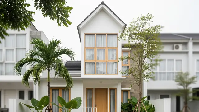 Rumah Mungil Bergaya Scandinavian dengan Jendela Tinggi