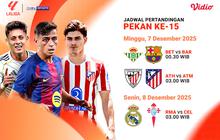 Simak Jadwal La Liga Pekan ke-15 2025/26, Tayang Eksklusif di Vidio
