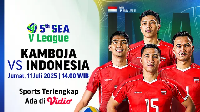 Live Stream SEA V League 2025: Kamboja vs Indonesia di Vidio