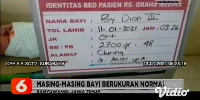 VIDEO : Bayi Kembar Tiga Lahir Selamat di Banyuwangi