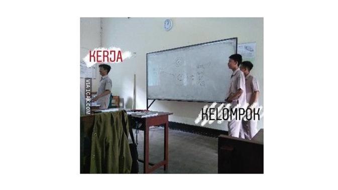 Meme kerja kelompok (Sumber: 1cak.com)