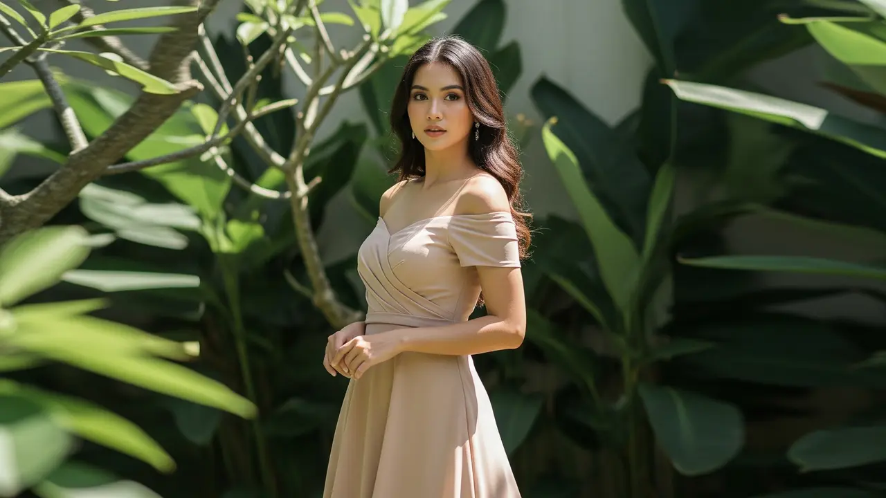 9 Model Gaun Pesta Off-Shoulder Midi, Busana Elegan untuk Berbagai Acara