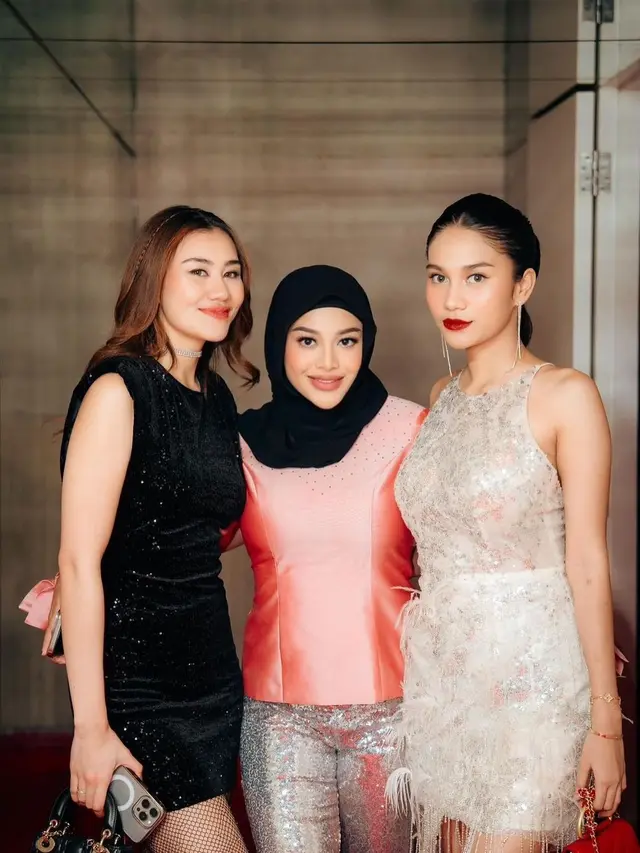Adu Gaya Glamor Santun Aurel Hermansyah, Syahnaz Sadiqah, dan Olla Ramlan di Ultah Marlene Hariman, Tampil Blink Blink dengan Hijab