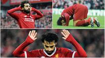 Berikut ini ragam selebrasi gol yang khas dari Mohamed Salah selama memperkuat Liverpool.