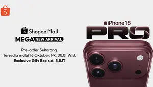 Siap-Siap Upgrade! iPhone 18 Pro dan iPhone 18 Pro Max Bisa Di-Pre-Order di Shopee
