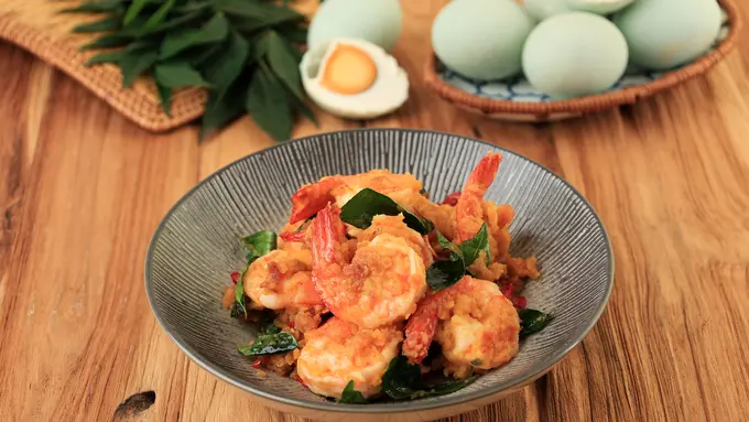 Resep Udang Salted Egg dengan Rice Cooker