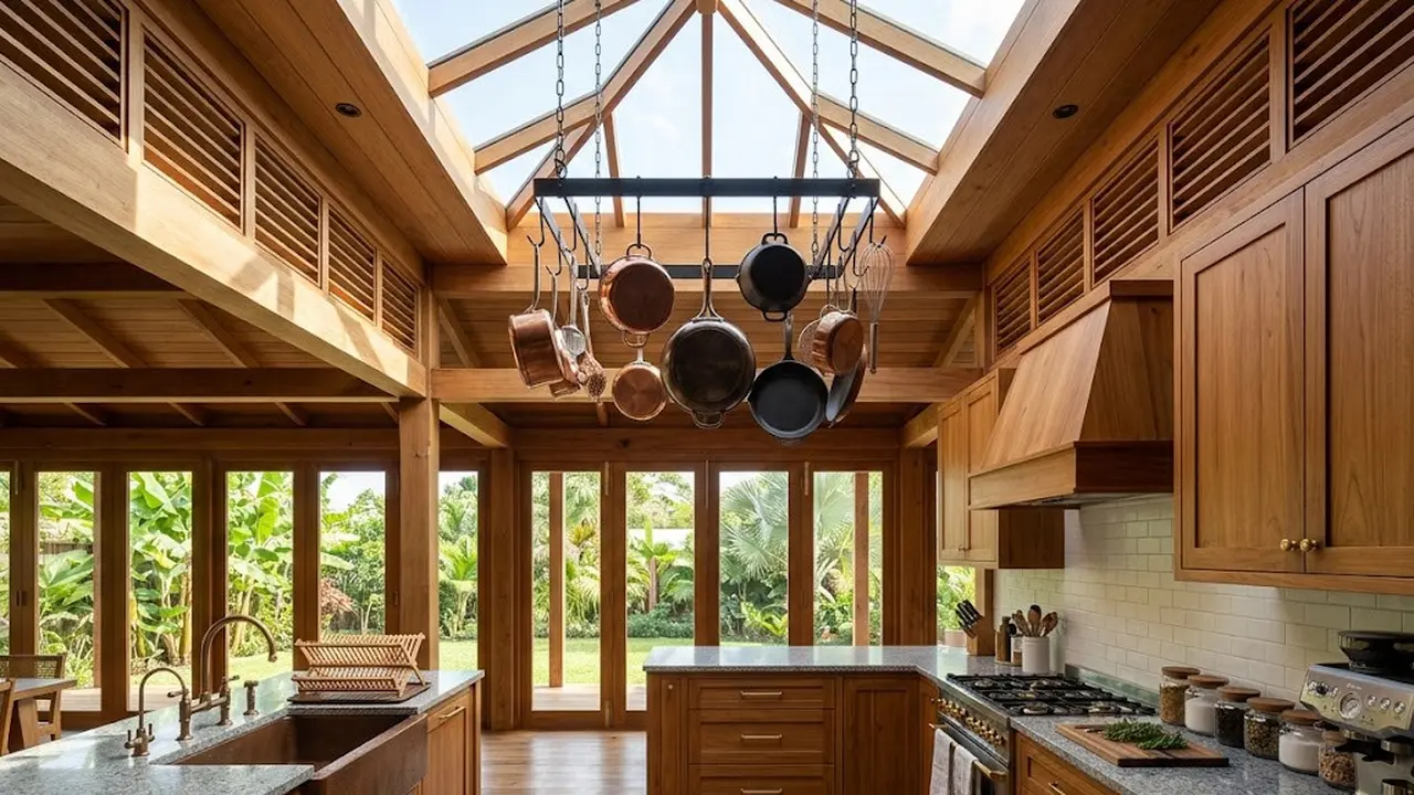 Inspirasi Dapur Rumah Kayu yang Tidak Mudah Lembap saat Musim Hujan
