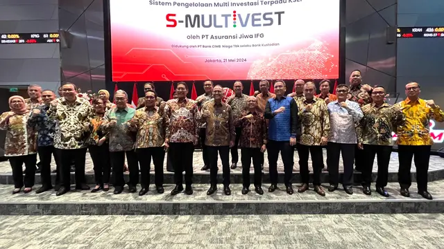 PT Kustodian Sentral Efek Indonesia (KSEI) meluncurkan penggunaan perdana layanan Sistem Multi Investasi Terpadu (S-MULTIVEST) dengan PT Asuransi Jiwa IFG (IFG Life). (Foto: Liputan6.com/Pipit IR)