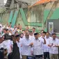Sejumlah elite Partai Gerindra menyambangi Kantor DPP Partai Bulan Bintang (PBB), Pasar Minggu, Jakarta Selatan, Senin (24/7/2023). (Liputan6.com/ Muhammad Radityo Priyasmoro)