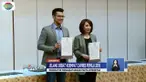 Jelang Debat ke-4 Pilpres 2019, moderator debat Zulfikar Naghi dan Retno Pinasti menandatangani pakta integritas.