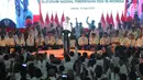 Presiden Joko Widodo memberikan pidato saat menghadiri Silaturahmi Nasional Pemerintahan Desa se-Indonesia di Jakarta, Rabu (10/4). Presiden mengatakan akan terus menaikkan jumlah dana desa serta memudahkan sistem laporan pertanggung jawabannya. (Liputan6.com/Angga Yuniar)