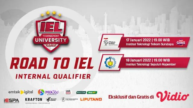 Link Live Streaming Road to IEL University Season 4 : Dota 2 Internal Qualifier di Vidio, 17-18 Januari 2022