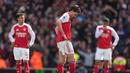The Gunners kalah dengan skor 1-2 di kandangnya sendiri, Emirates Stadium, London, Inggris. (AP Photo/ Dave Shopland)