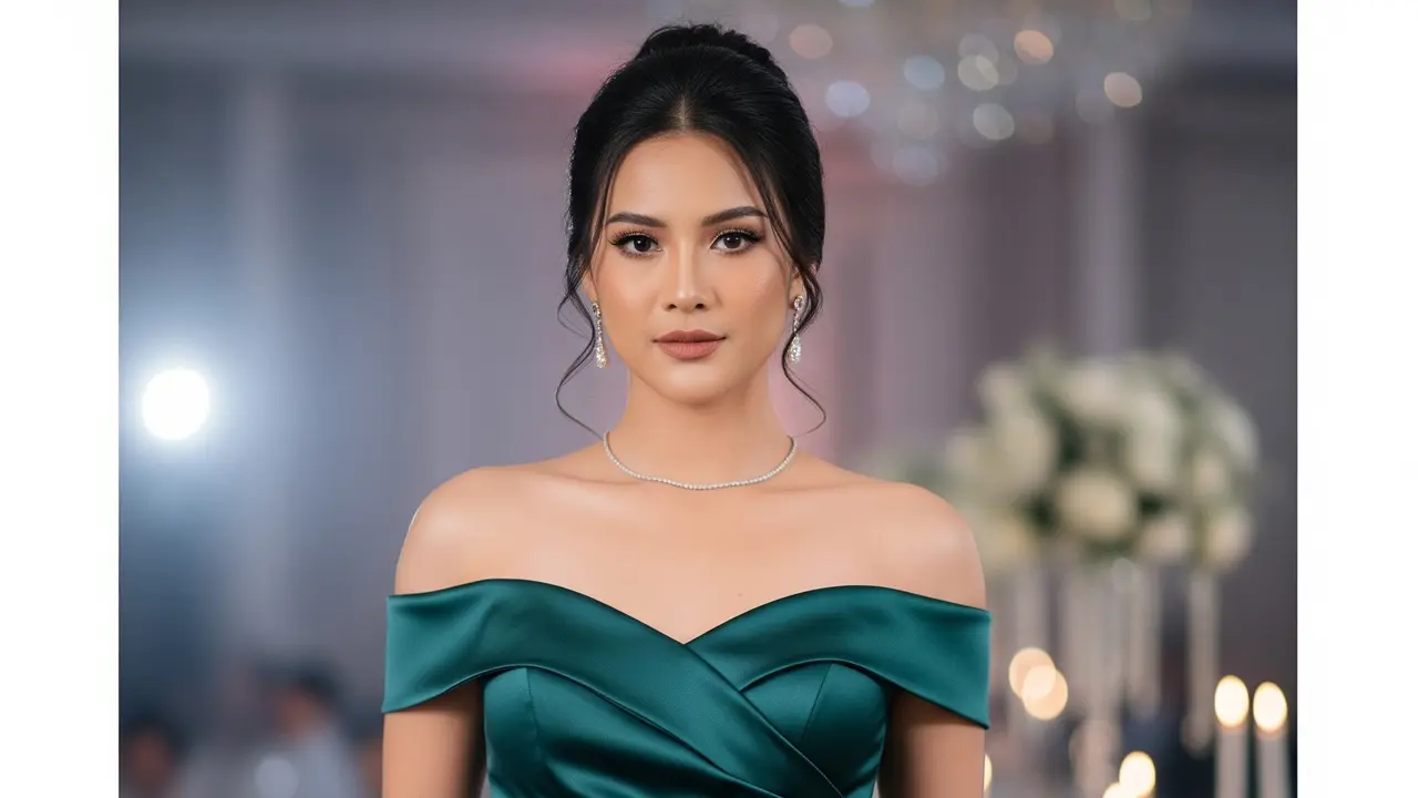 Model Dress dari Bahan Satin (Image by Gemini AI)