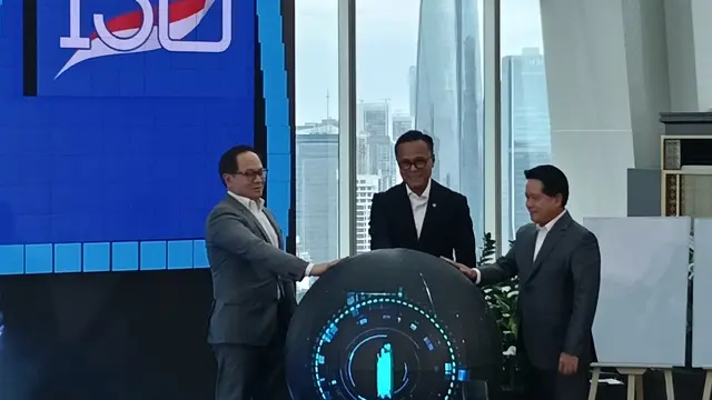 Direktur Utama BRI Hery Gunardi saat Launching BRI Corporate Rebranding di Menara BRILian, Jakarta, Selasa (16/12/2025).  (Foto: Liputan6.com/Maulandy R)