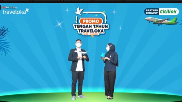 Suasana konferensi pers kolaborasi Traveloka dan Citilink yang dihadiri Dikta.