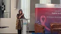 Deputi Bidang Kesetaraan Gender Kementerian Pemberdayaan Perempuan dan Perlindungan Anak Indonesia (KemenPPPA) Lenny N. Rosalin mengatakan bahwa kanker payudara adalah kanker dengan angka kejadian tertinggi di Indonesia. (23/8/2023) Foto: Liputan6.com/Ade Nasihudin.