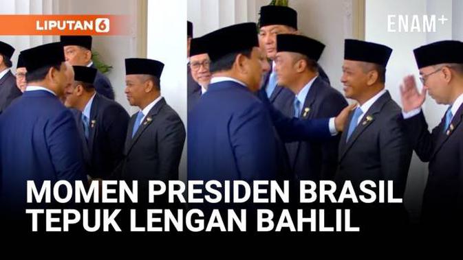 Presiden Brasil Lula Tepuk-tepuk Bahlil Usai Diperkenalkan Prabowo