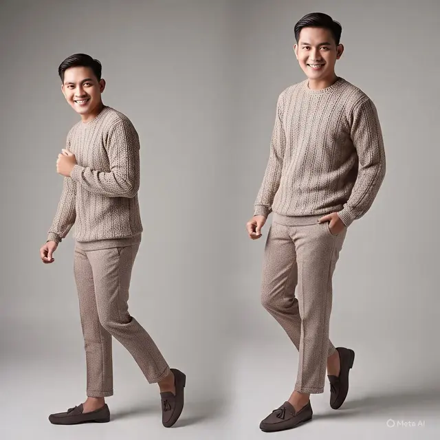 Outfit Kuliah Pria Knitwear + Celana Bahan