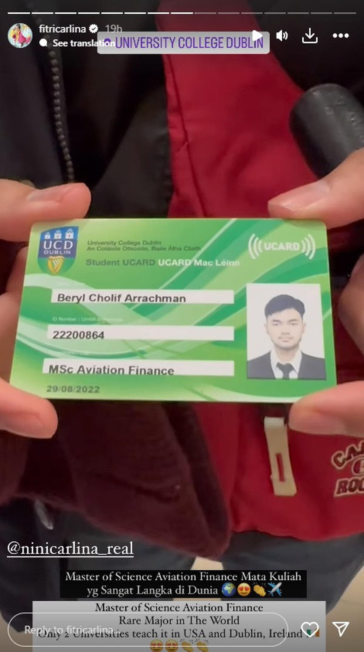 Diterima di University College Dublin