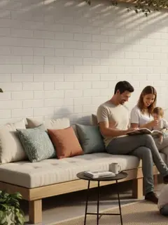 Model Teras Rumah Minimalis yang Nyaman untuk Aktivitas Keluarga (Image by Gemini AI)