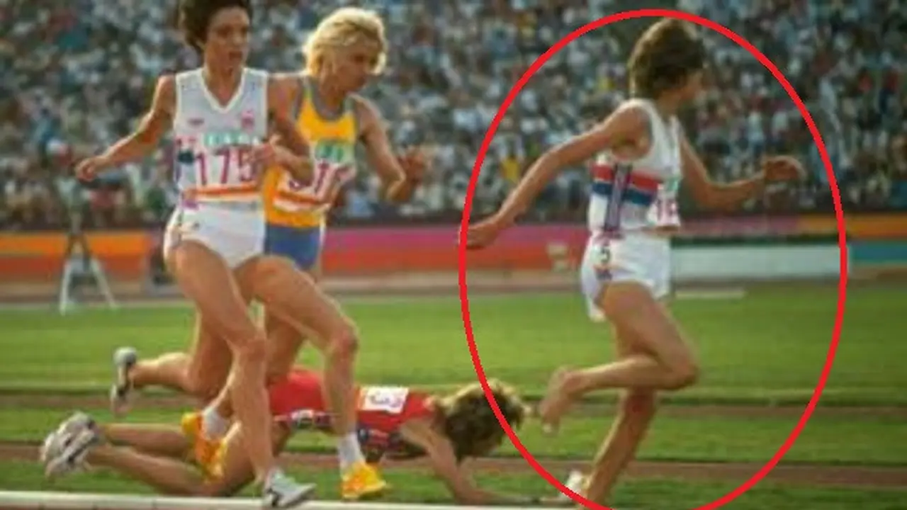 Zola Budd menyelesaikan jarak 5.000 meter dalam waktu 14 menit dan 48,07 detik -- 10 detik lebih cepat dari catatan sebelumnya (AP)