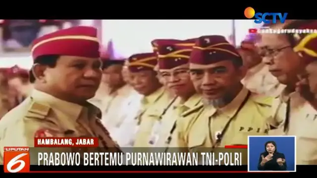 Sebagai bentuk rasa terima kasih atas dukungan yang diberikan kepada dirinya dan Sandiaga Uno, Prabowo memberikan salam hormat kepada para purnawirawan.