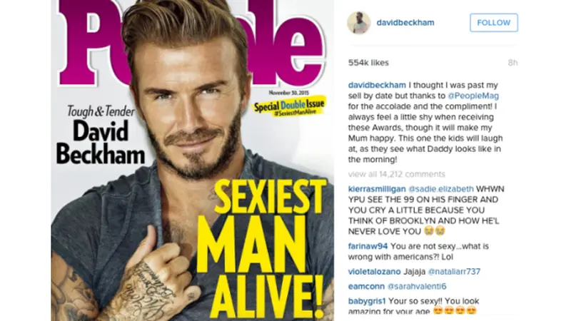 David Beckham - Sexiest Man Alive People Magazine 1215