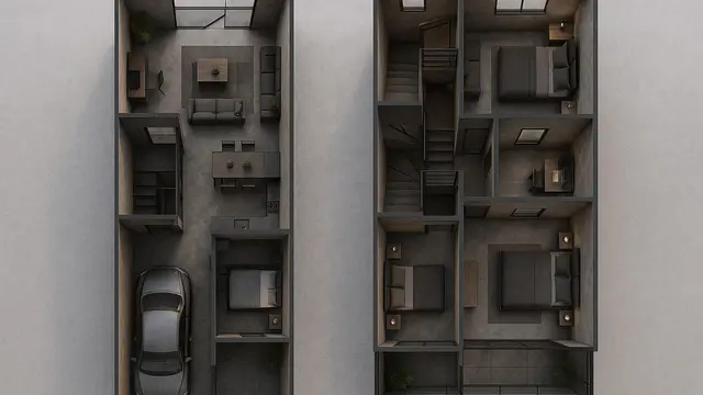 7 Desain Rumah 6x15 2 Lantai 4 Kamar Tidur, Nyaman untuk Hunian Keluarga Modern 2025