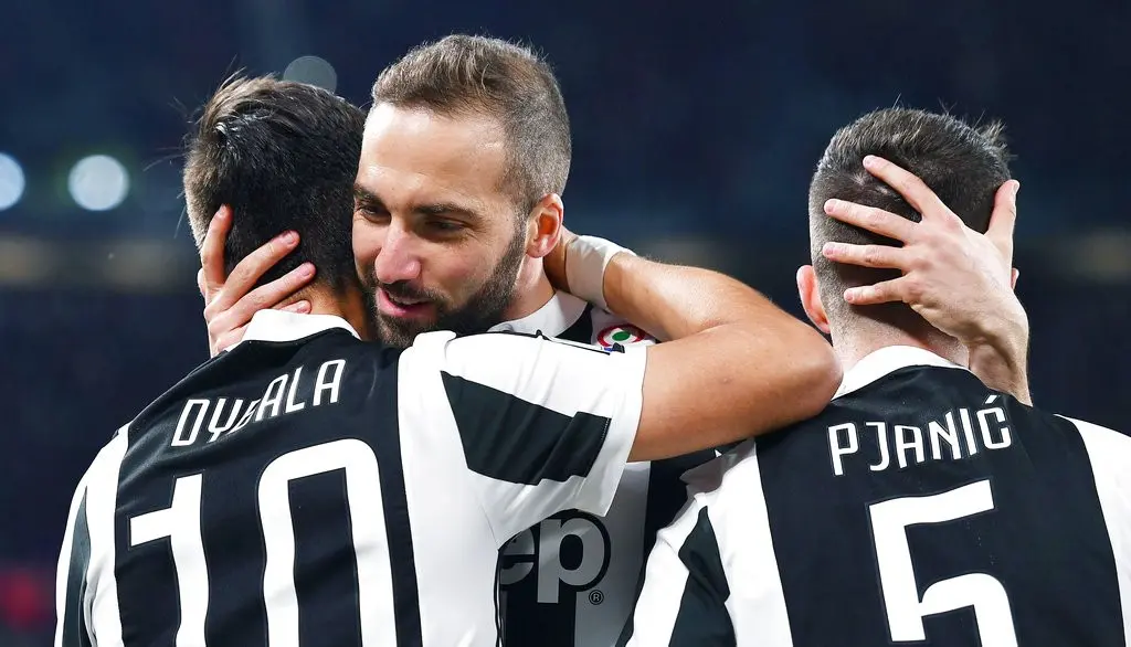 Juventus meraih kemenangan 2-1 atas AC Milan pada laga lanjutan Serie A 2017-2018 yang berlangsung di Allianz Stadium, Sabtu (31/3/2018) atau Minggu (1/4/2018) dini hari WIB. (AP Photo/Alessandro Di Marco)