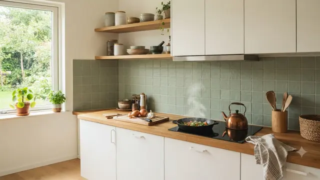 Warna backsplash yang cocok untuk dapur Scandinavian hadirkan suasana baru saat memasak model sage