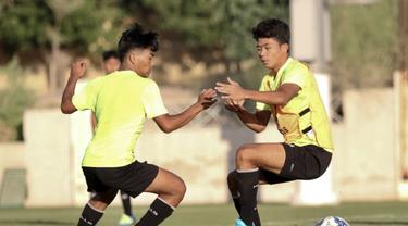 Latihan Timnas Indonesia U-16 jelang melawan UEA U-16.