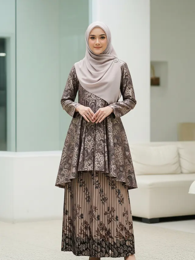 Gamis Batik Brokat 2026 yang Tidak Terlihat Tua (Image by Gemini AI)