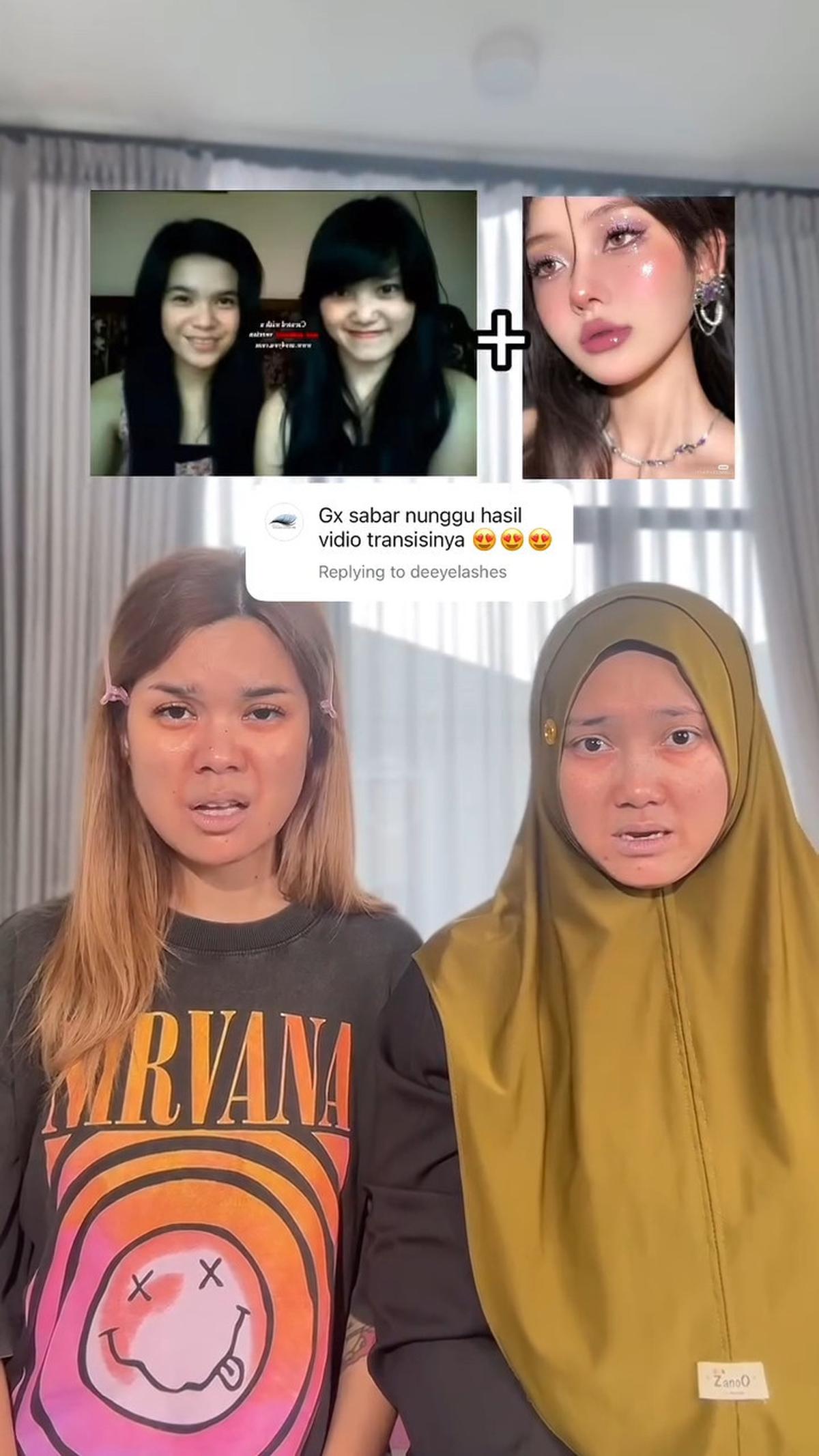 Potret Sinta dan Jojo Tirukan Tren Makeup Douyin, Disebut Bak Vampir Karena Awet Muda