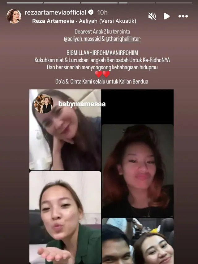 Unggahan Reza Artamevia. (Foto: Dok. Instagram @rezaartameviaofficial)