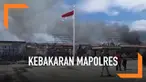Kebakaran melanda markas Polres Lampung Selatan, Lampung. Kebakaran diduga karena adanya korsleting listrik.