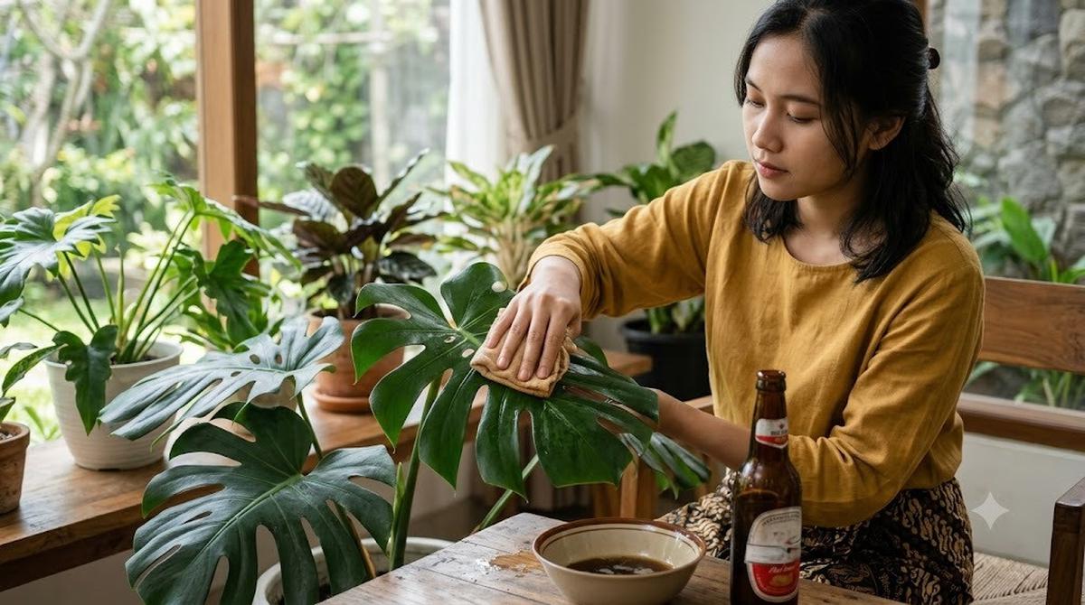 Cara Mengkilapkan Daun Tanaman Hias Secara Alami