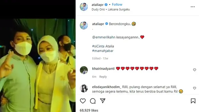 Unggahan video yang memperlihatkan keakraban Atalia dan Eril sukses membuat netizen menangis