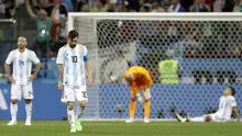 Para pemain Argentina setelah takluk 0-3 dari Kroasia. (AP Photo/Petr David Josek)