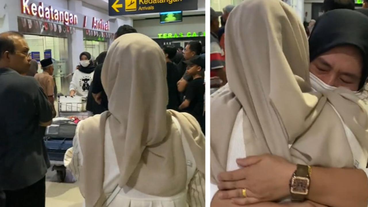 14 Tahun Tak Bertemu, Momen Wanita Sambut Kedatangan Ibunda dari Luar Negeri Ini Bikin Haru