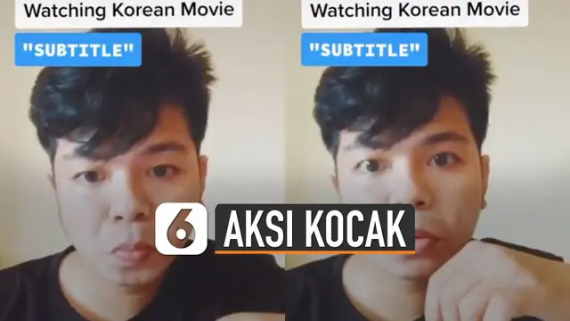 VIDEO: Aksi Kocak Pria Peragakan Penonton Drakor dengan Subtitle